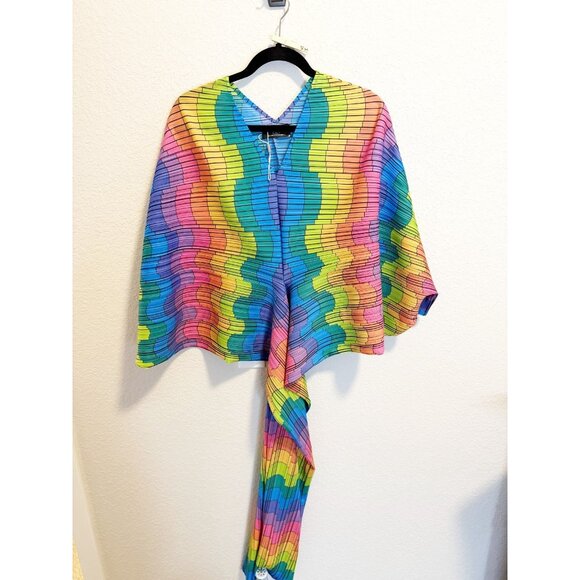 Dressed In Lala Woman Of The Hour Rainbow Kaleidoscope Dress Kimono Sleeve OS - Picture 2 of 7